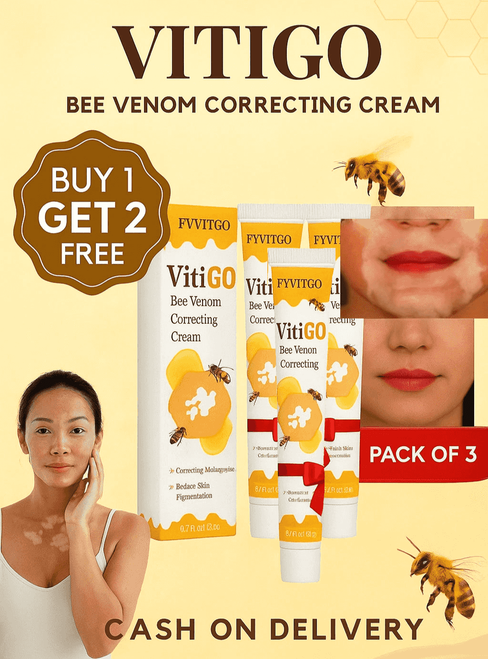 🐝 Bee Venom Repair Cream – Natural Skin Nourishment | Buy 1 Get 1 Free
